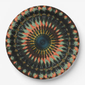Aquamarin Orange Spiral Earthy Vibe Design Pappteller (Vorderseite)