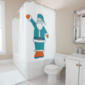 aquamarin-orange-Weihnachtslieder Duschvorhang (Beispiel)