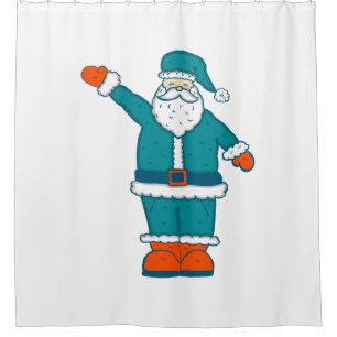 aquamarin-orange-Weihnachtslieder Duschvorhang