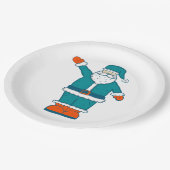 aquamarin-orange-Weihnachtslieder Pappteller (Schrägansicht)