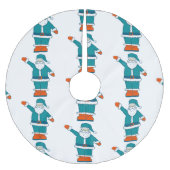 aquamarin-orange-Weihnachtslieder Polyester Weihnachtsbaumdecke (Vorderseite)