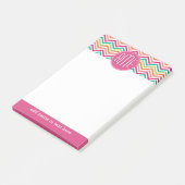 Aquamarin Orangefarbene, rosa, benutzerdefinierte  Post-it Klebezettel (angewinkelt)