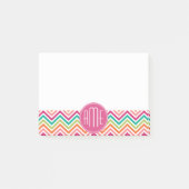 Aquamarin Orangefarbene, rosa, benutzerdefinierte  Post-it Klebezettel (Vorderseite)