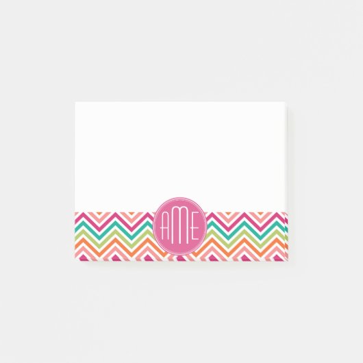 Aquamarin Orangefarbene, rosa, benutzerdefinierte  Post-it Klebezettel (Vorderseite)