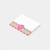 Aquamarin Orangefarbene, rosa, benutzerdefinierte  Post-it Klebezettel (angewinkelt)