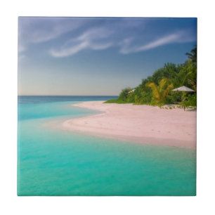 Aquamarin Ozean Tropische Strand Szene Fliese