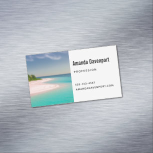 Aquamarin Ozean Tropischer Strand Szenerie Magnetische Visitenkarte