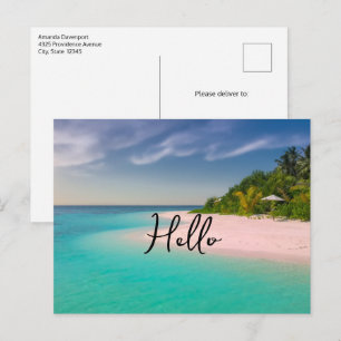 Aquamarin Ozean Tropischer Strand Szenerie Postkarte
