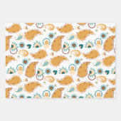 Aquamarin Paisley 19" x 29" Wrapping Paper Sheets Geschenkpapier Set (Vorderseite 2)