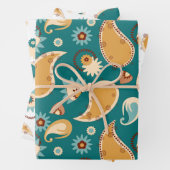 Aquamarin Paisley 19" x 29" Wrapping Paper Sheets Geschenkpapier Set (Beispiel)