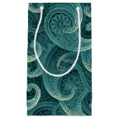 Aquamarin Paisley Timeless Pattern Kleine Geschenktüte (Vorderseite)