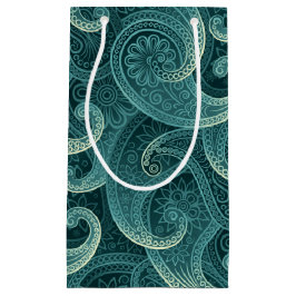 Aquamarin Paisley Timeless Pattern Kleine Geschenktüte