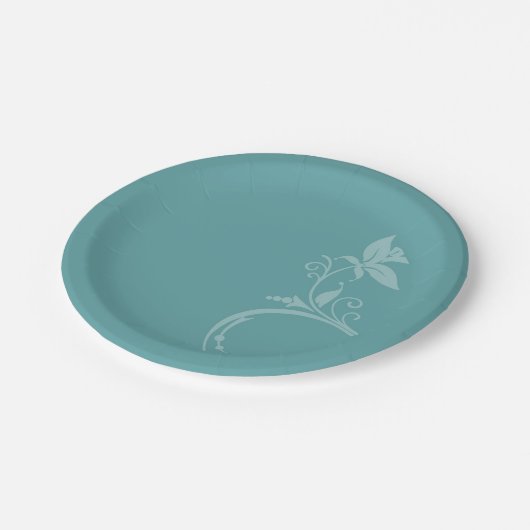 Aquamarin Pappteller (Schrägansicht)