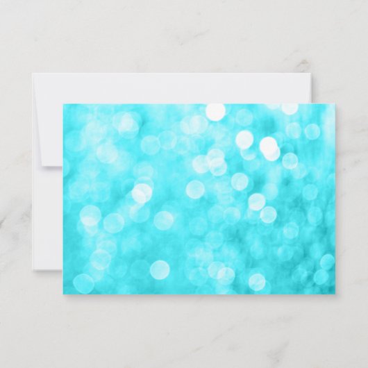 Aquamarin Paris Bokeh Glitzern Lights RSVP Karte (Rückseite)