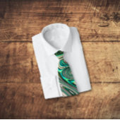 Aquamarin Paua Abalone Muschel Fraktal Abstraktes Krawatte