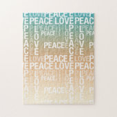 Aquamarin Peach Gold White Peace Liebe Puzzle (Vertikal)