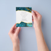 Aquamarin Peacock Blue Gold Agate Wedding Flyer (Gruppe)