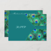 Aquamarin Peacock Elegance Peacock Wedding RSVP (Vorne/Hinten)