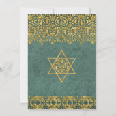 Aquamarin Peacock English Manor Art Deco Einladung (Rückseite)