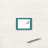 Aquamarin Peacock Fett Stilvolles Art Deco Design Post-it Klebezettel (Auf Schreibtisch)