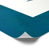 Aquamarin Peacock Fett Stilvolles Art Deco Design Poster (Ecke)