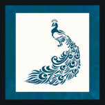 Aquamarin Peacock Fett Stilvolles Art Deco Design Poster<br><div class="desc">Ein Poster mit einem Bild eines aquamarinen Pfaues mit extravaganten Federn. Set auf einem aquamarinen Aquarellhintergrund mit einem cremefarbenen Quadrat,  das oben platziert ist. Ein kühner Deko-Stil. Modernität und Klasse</div>