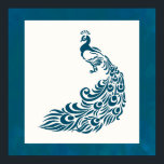 Aquamarin Peacock Fett Stilvolles Art Deco Design Poster<br><div class="desc">Ein Poster mit einem Bild eines aquamarinen Pfaues mit extravaganten Federn. Set auf einem aquamarinen Aquarellhintergrund mit einem cremefarbenen Quadrat,  das oben platziert ist. Ein kühner Deko-Stil. Modernität und Klasse</div>