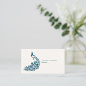 Aquamarin Peacock Fett Stilvolles Art Deco Design Visitenkarte (Stehend Vorderseite)