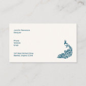 Aquamarin Peacock Fett Stilvolles Art Deco Design Visitenkarte (Rückseite)