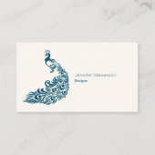 Aquamarin Peacock Fett Stilvolles Art Deco Design Visitenkarte (Vorderseite)
