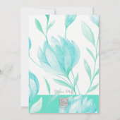 Aquamarin Peonies-Brautparty Einladung (Rückseite)