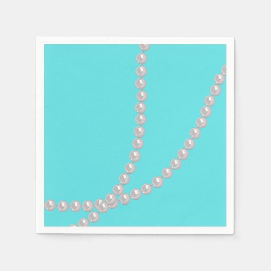 Aquamarin & Perlen Serviette (Vorderseite)