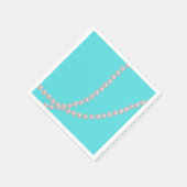 Aquamarin & Perlen Serviette (Ecke)