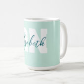 Aquamarin Personalisierte RN Kaffeetasse (VorderseiteRechts)