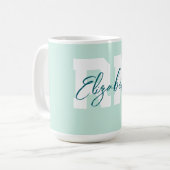 Aquamarin Personalisierte RN Kaffeetasse (Vorderseite Links)