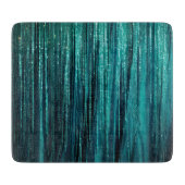 Aquamarin Pine Green Tinsel Gold Weihnachtsbaum Schneidebrett (Vorderseite)