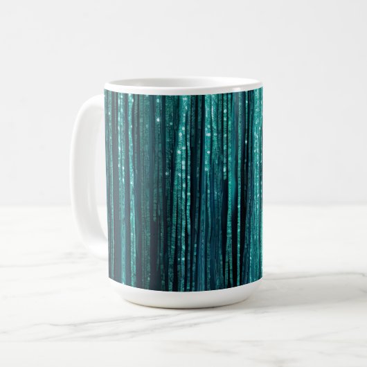 Aquamarin Pine Green Tinsel Weihnachten Kaffeetasse (Vorderseite Links)