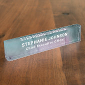 Aquamarin Pink Abstrakte Alkohol Tinte Unternehmer Namensplakette (Seite)