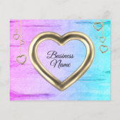 Aquamarin Pink Bling Holz Texturierte Herzen Viele (Rückseite)