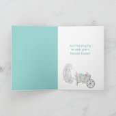 Aquamarin Pink Bunny Wreath Oster Karte (Innenseite)