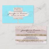 Aquamarin Pink Cake Blumengebäck Konditorwaren Pat Visitenkarte (Vorne/Hinten)