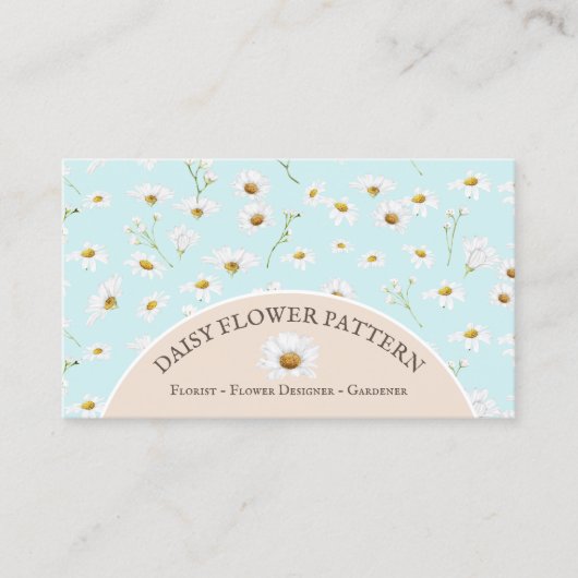 Aquamarin Pink Chic Daisy Blume Baby Sitter Visitenkarte (Vorderseite)