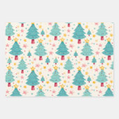 Aquamarin Pink Fun Weihnachtsbäume Geschenkpapier Set (Vorderseite 2)