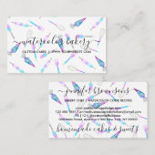 Aquamarin Pink Glitz Bäckerei Koch Patisserie Visitenkarte (Vorne/Hinten)