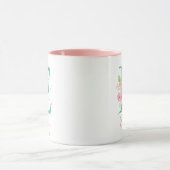Aquamarin Pink Gold Aquarell Floral Monogram E Tasse (Zentrum)