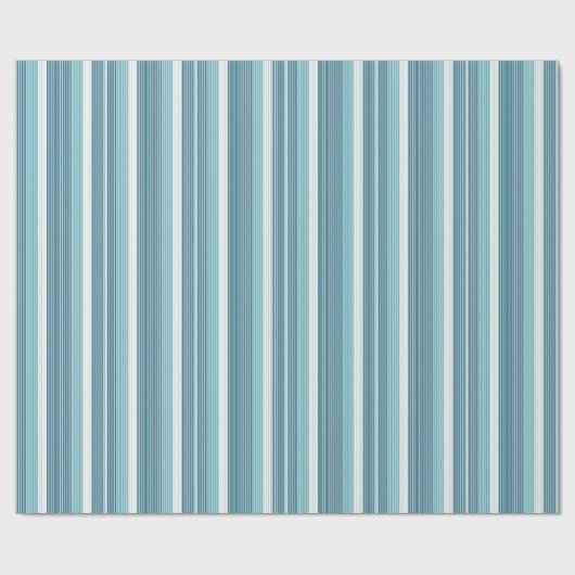 Aquamarin Pinstripe Christmas Pattern#28 ID1009 Geschenkpapier (Flach)