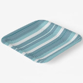 Aquamarin Pinstripe Christmas Pattern#28 ID1009 Pappteller (Gewinkelt)