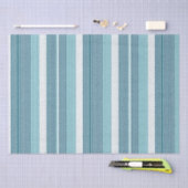 Aquamarin Pinstripe Christmas Pattern#28 ID1009 Seidenpapier (Handwerk)