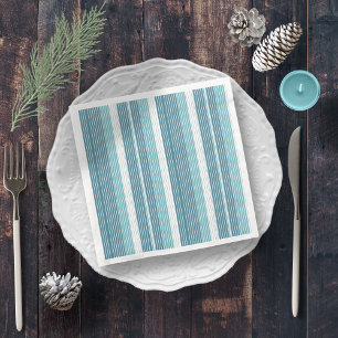 Aquamarin Pinstripe Christmas Pattern#28 ID1009 Serviette