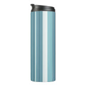 Aquamarin Pinstripe Christmas Pattern#28 ID1009 Thermosbecher (Nach rechts gedreht)
